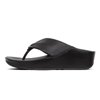 Twiss Black Leather Thong Sandal