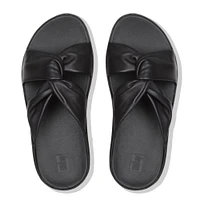 Twiss Black Leather Slide Sandal