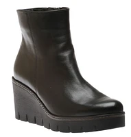 54.780.27 Black Leather Wedge Ankle Boot