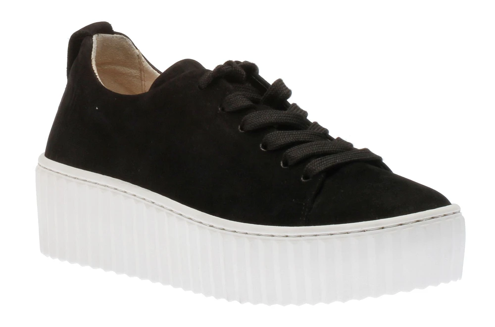 93.201.17 Black Suede Platform Lace-Up Sneaker