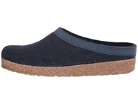 GZL Grizzly Captain's Blue Wool Felt Leather Trim Clog