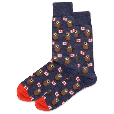 Hotsox Men's Canada Beaver Crew Socks