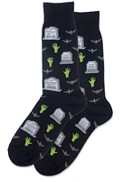 Hotsox Men's Gravestones Crew Socks