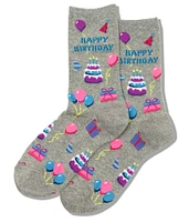 Hotsox Women's Happy Birthday Crew Socks