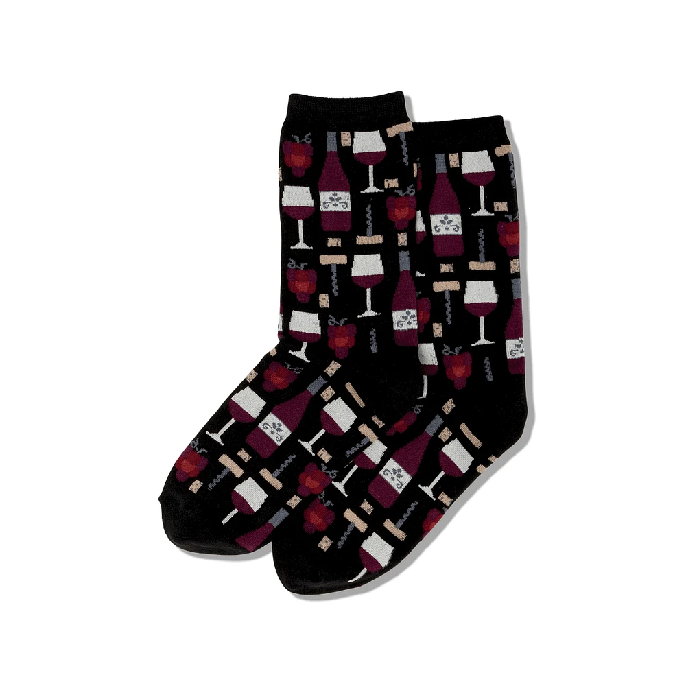 Hotsox Women's Wine Crew Socks