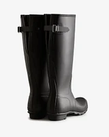 Women's Black Tall Back Adjustable Rain Boots