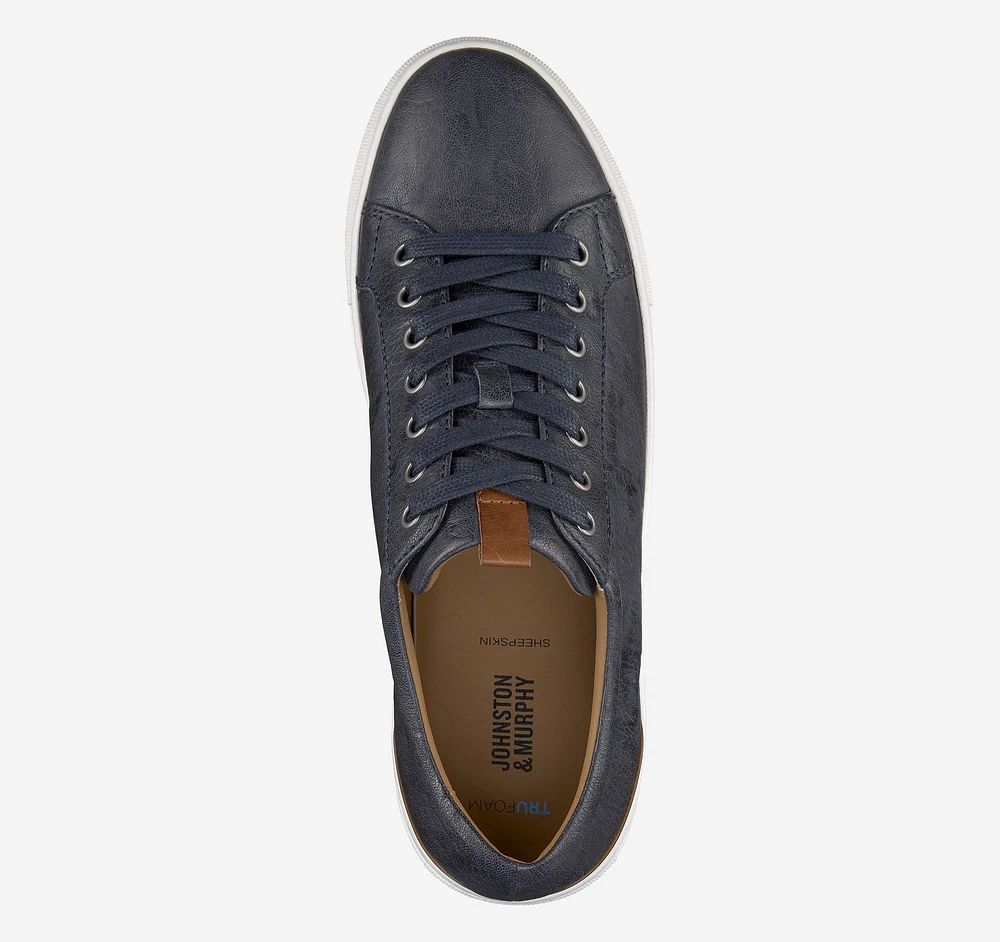 Banks Navy Leather Lace-Up Sneaker