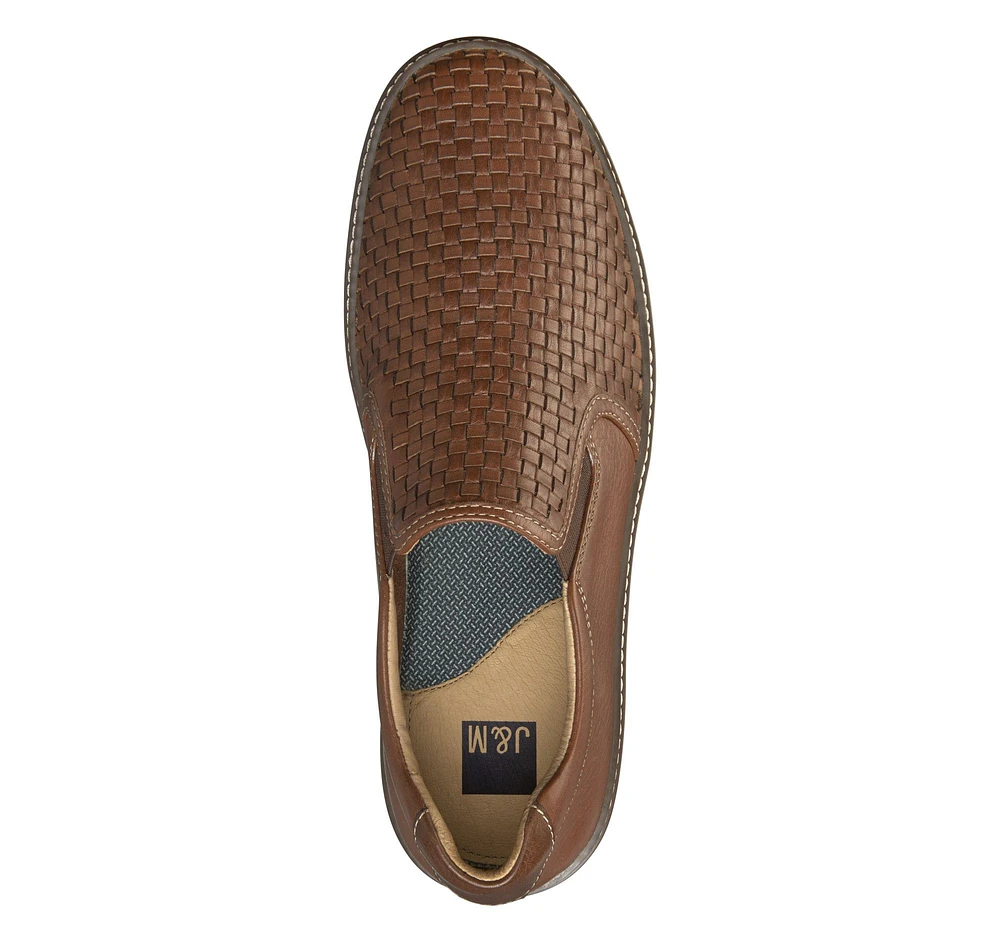 McGuffey Woven Tan Brown Leather Slip-On Sneaker