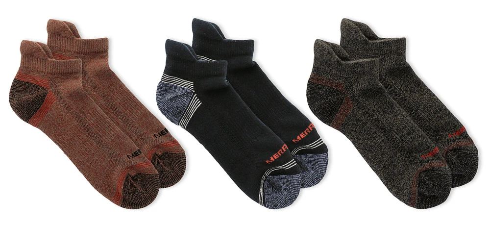 Repreve 3-Pack Low Cut Tab Socks Brick