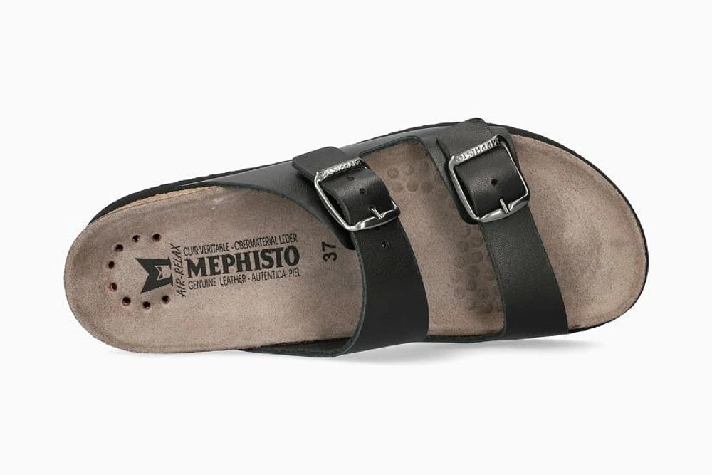 Harmony Black Leather Slide Sandal