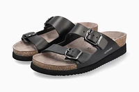 Harmony Black Leather Slide Sandal