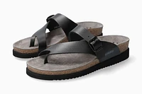 Helen Black Leather Thong Sandal