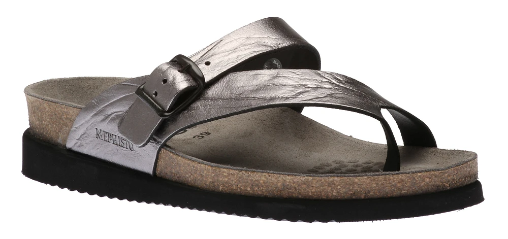 Helen Metallic Grey Thong Sandal