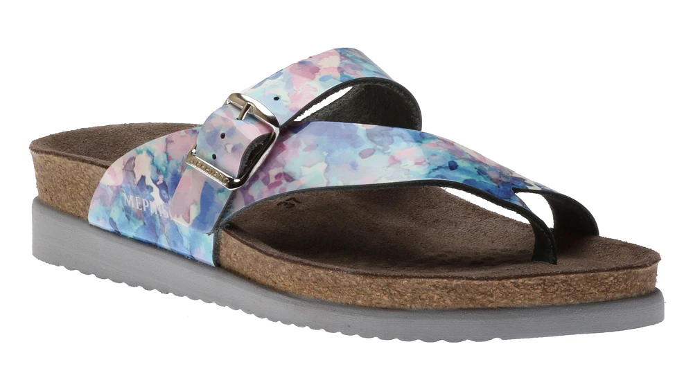 Helen Sky Blue Lagoon Patent Thong Sandal