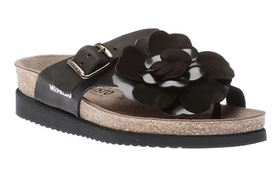 Helen Flower Black Thong Sandal