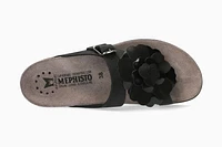 Helen Flower Black Thong Sandal