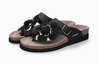 Helen Flower Black Thong Sandal