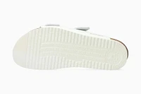 Hester White Patent Gold Buckle Slide Sandal