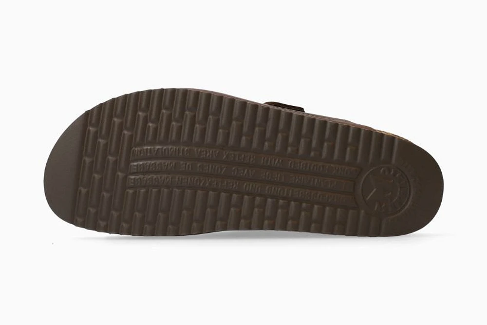 Nerio Scratch Brown Leather Slide Sandal