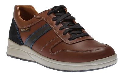 Vito Chesnut Brown Navy Leather Lace-Up Sneaker