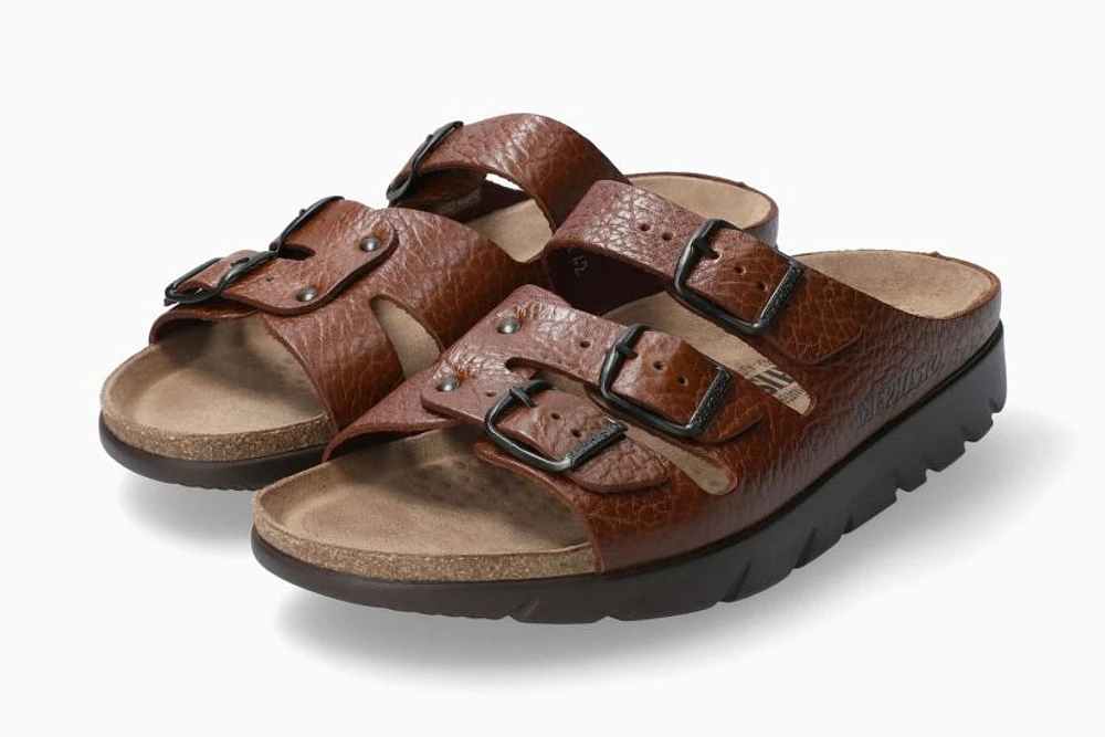 Zach Desert Brown Leather Slide Sandal