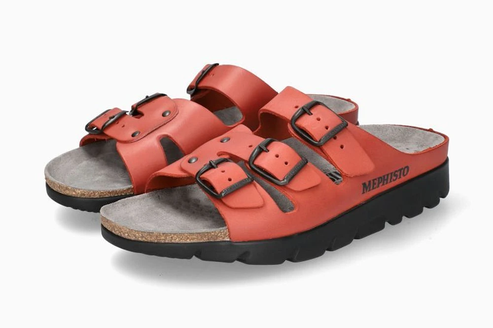 Zach Red Leather Slide Sandal