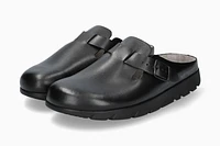 Zaverio Unisex Black Leather Clog