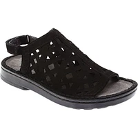 Amadora Black Leather Wide Width Sandal