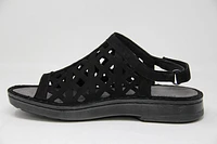 Amadora Black Leather Wide Width Sandal