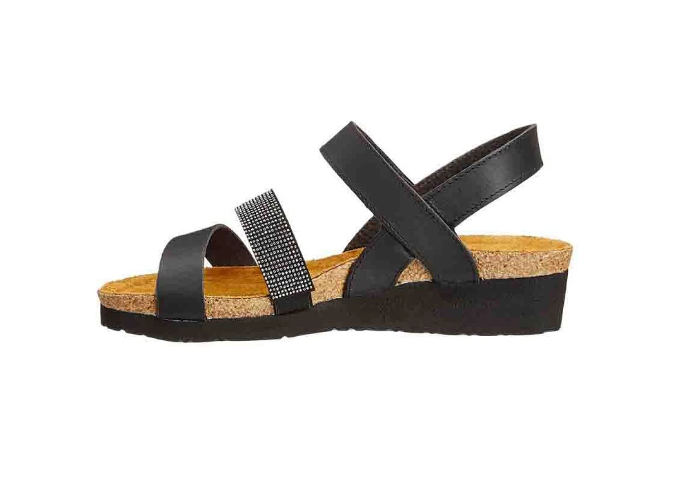 Krista Black Leather Sandal