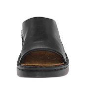 Rome Black Leather Slide Sandal