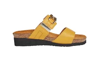 Victoria Marigold Yellow Leather Embellished Slide Sandal