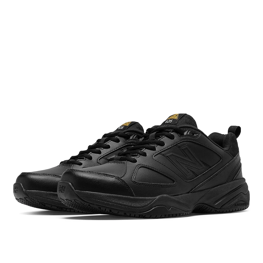 MID626K2 Slip-Resistant Black Leather Sneaker