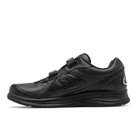 MW577VK Black Leather Velcro Walking Shoe