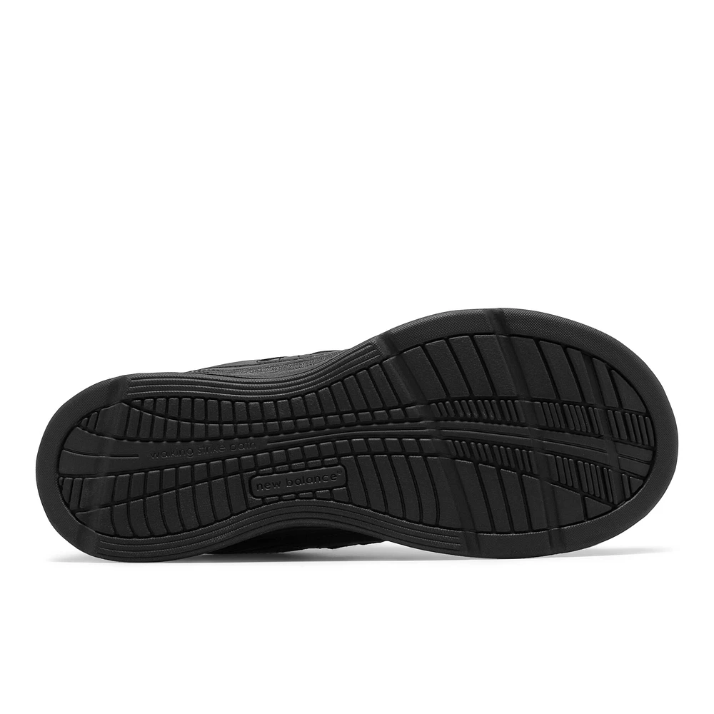 MW577VK Black Leather Velcro Walking Shoe