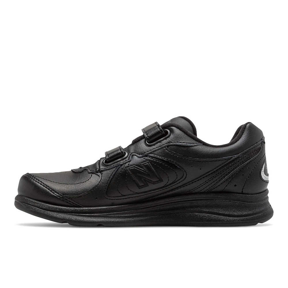 WW577VK Black Leather Velcro Walking Shoe