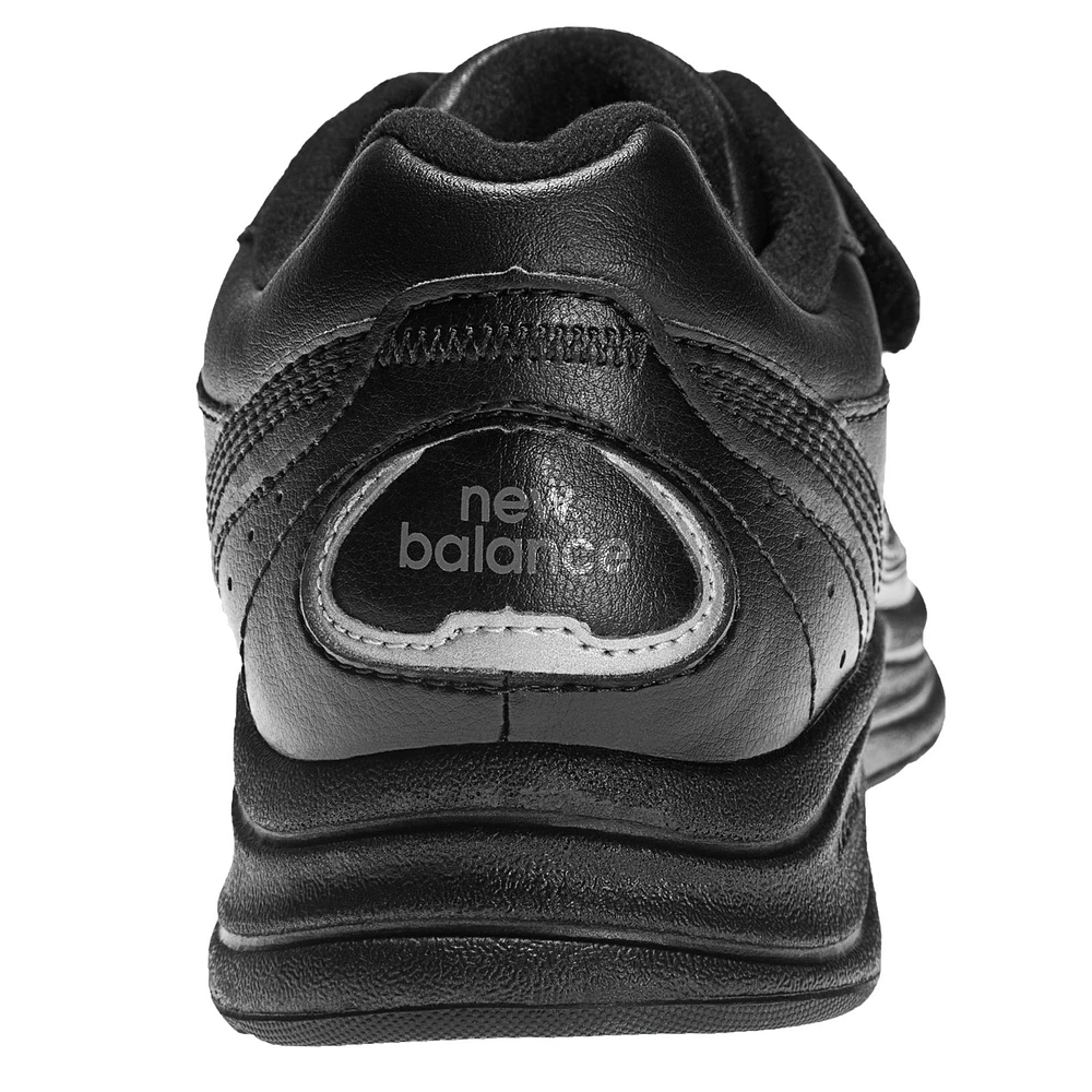 WW577VK Black Leather Velcro Walking Shoe