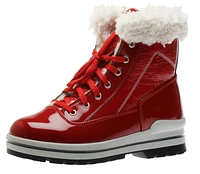 Rimini Lace-Up Red Patent Winter Ankle Boot