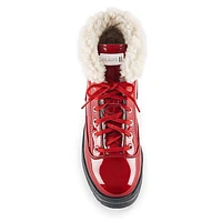 Rimini Lace-Up Red Patent Winter Ankle Boot