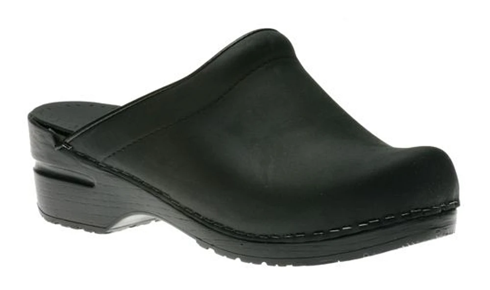 Sonja Black Oiled Leather Clog