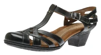 Aubrey Black T-Strap Low Heel