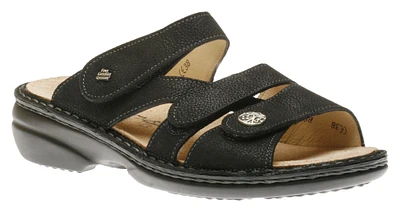 Ventura Black Leather Slide Sandal