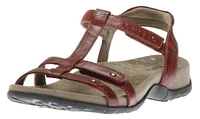 Trophy Red Leather T-Strap Sandal