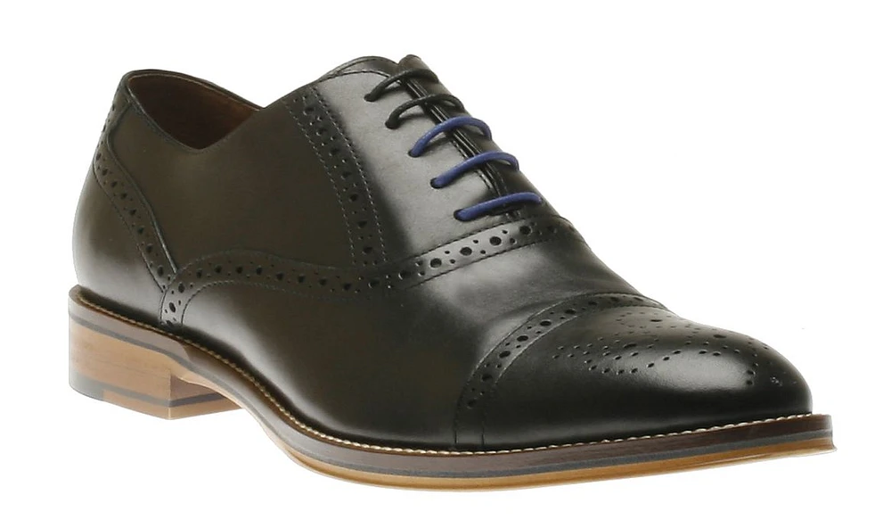 Conard Black Leather Cap Toe Dress Oxford