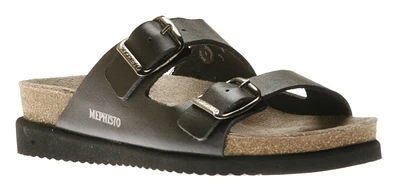 Harmony Black Leather Slide Sandal