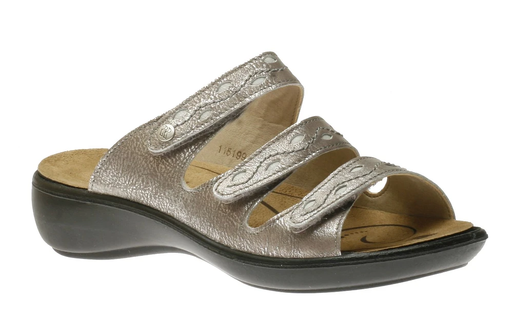 Ibiza 66 Platinum Metallic Leather Slide Sandal