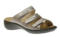 Ibiza 66 Platinum Metallic Leather Slide Sandal