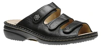 Menorca Black Leather Slide Sandal