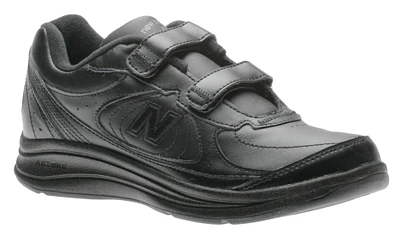 WW577VK Black Leather Velcro Walking Shoe