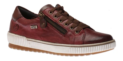 Ottawa Burgundy Leather Zipper Lace-Up Sneaker